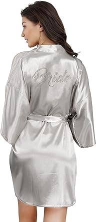 LA Merchandise - Wholesale Robe - Women's - La Merchandise LAB1800 Women's Satin Short Bridal Party Robe20