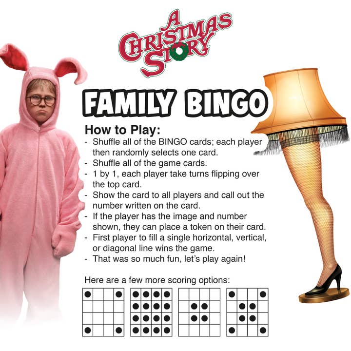 AQUARIUS, GAMAGO, ICUP, & ROCK SAWS by NMR Brands - Wholesale Board Game - A Christmas Story Family Bingo Game