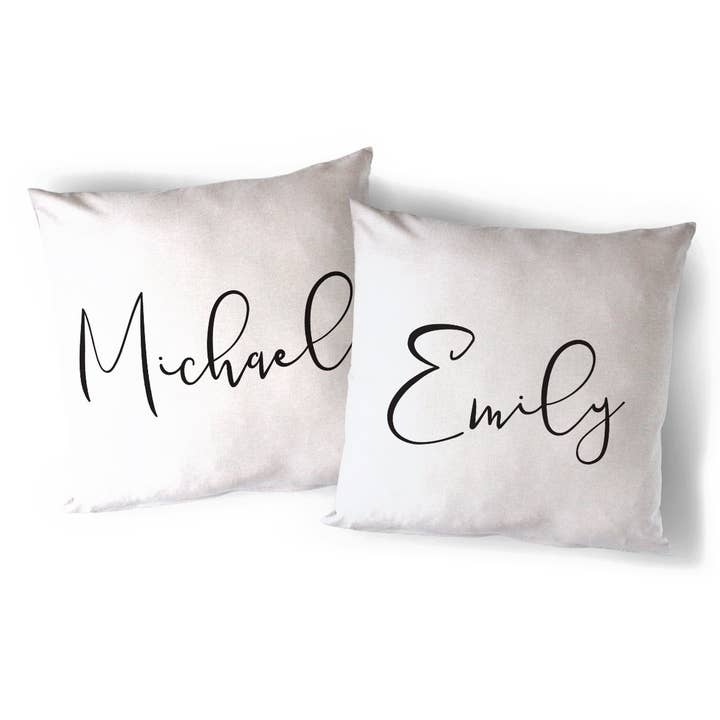 Personalized Couple Names Home Decor Pillow Cover for wholesale by The Cotton & Canvas Co.