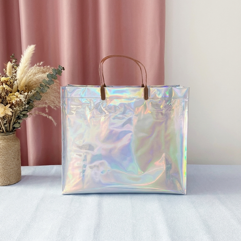 ByHome - Wholesale Gift Bag - 24pc, Silver Laser Iridescent reflective PVC gift Bag0