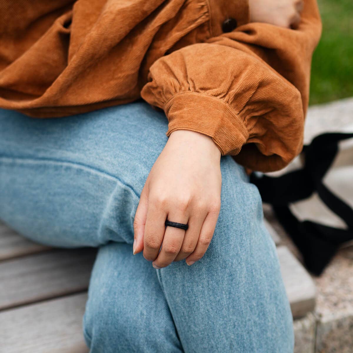 BRACENET - Wholesale Band/Stacked Ring - Ring Black Sea from fishing net3