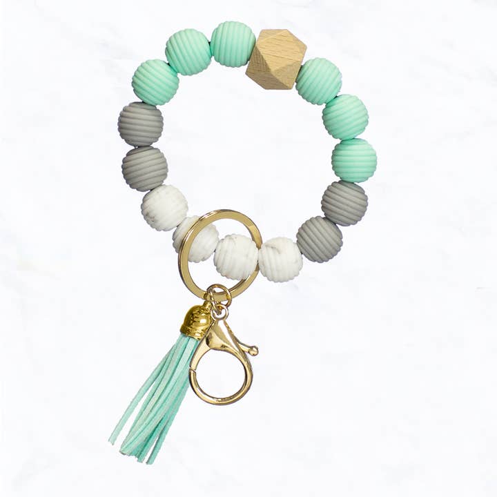 Suzie Q USA - Wholesale Keychain – Women's - Colorful Rope Pattern Round Silicone Key Ring & Keychain6