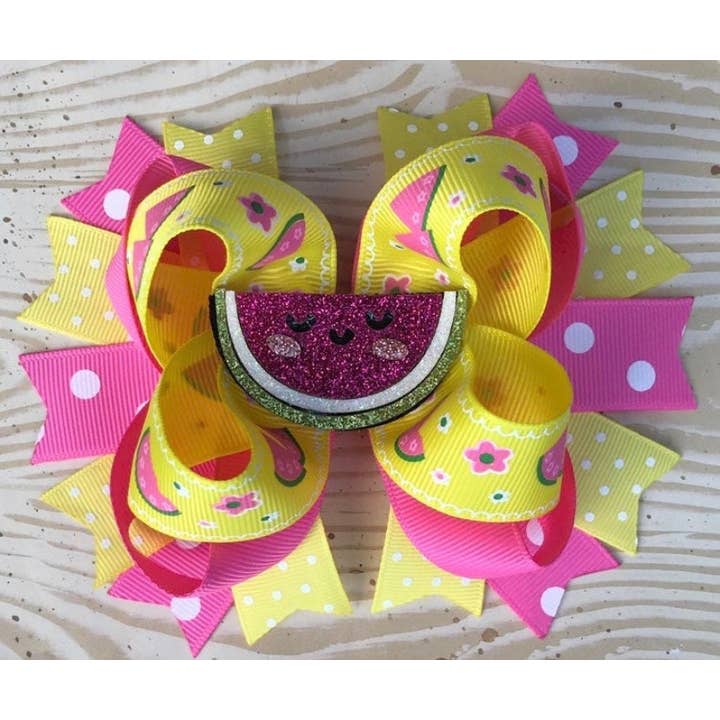 Handmade Girls Watermelon OTT Hair Bow for wholesale by Annabelles Designs