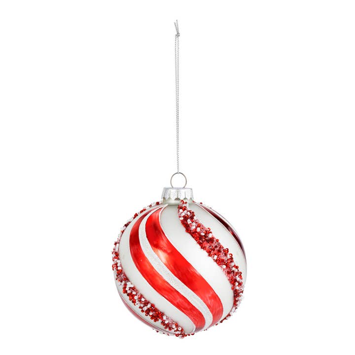 DEMDACO - Wholesale Ornament - Candy Cane Stripe Round Ornament