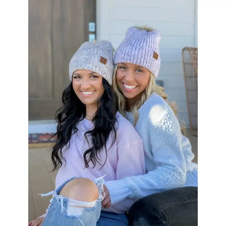 Soft Ribbed Fur Pom C.C Beanie HAT2074 for wholesale by C.C Beanie