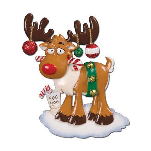 Festive Christmas Moose Personalized Ornament for wholesale by PolarX Ornaments