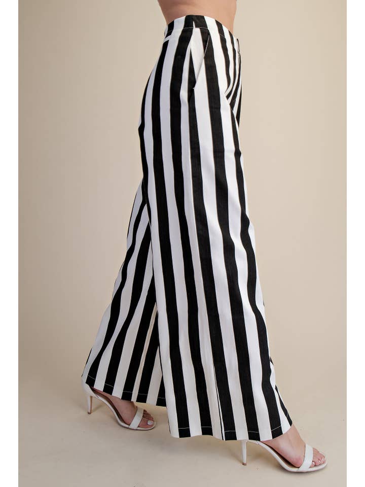 Glam - Wholesale Pants - Women's - Mid-Rise Wide Leg Stripe Pants19