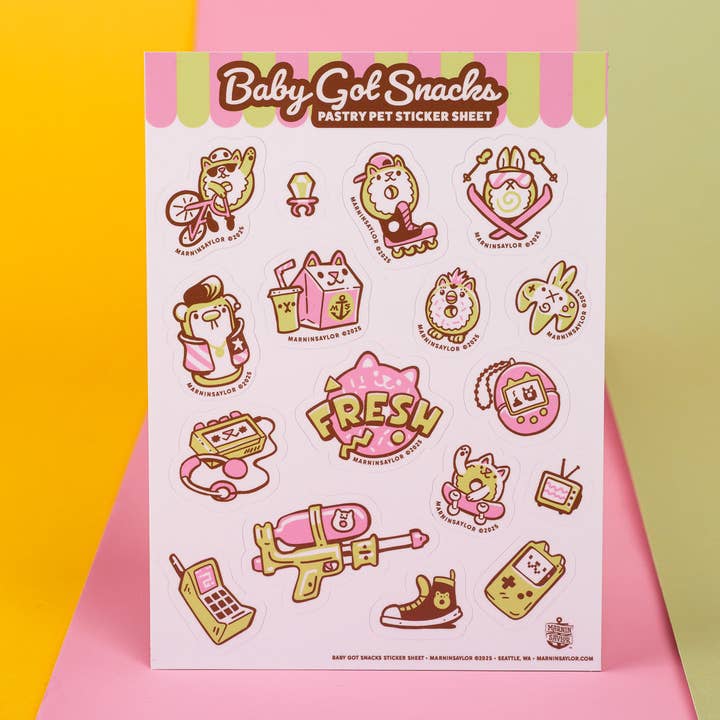 Hoja de Pegatinas de Baby Got Snacks para venta al por mayor de MarninSaylor