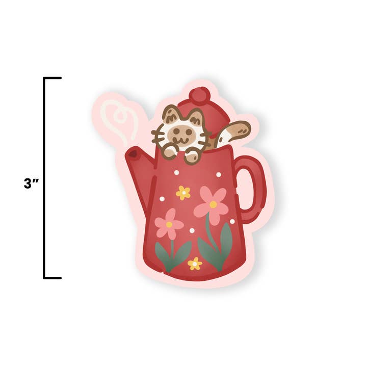The Stray Shop - Wholesale Sticker - Kitty Kettle Sticker2