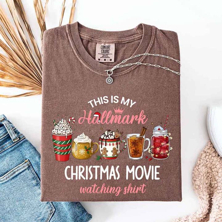 Camiseta de Cores Confortáveis de Filme de Natal Camisola de Ver Hallmark por atacado de Adorb Custom Tees