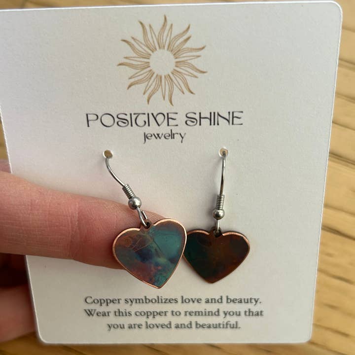Heart Fire Painted Earrings for wholesale by Positive Shine Jewelry