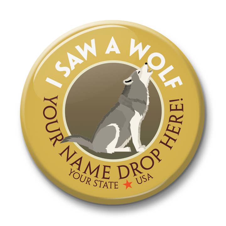 Channel Craft - Wholesale Lapel Pin/Button - See Saw Badge - I Saw a Wolf0