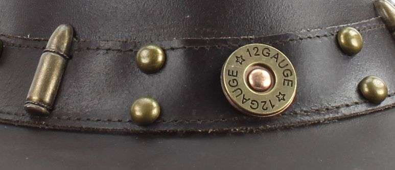 Leather Impressions Inc - Wholesale Cowboy Hat - Unisex - Shapeable Cowboy Hat with 12 Gauge Bullet Slice & Embellishe10