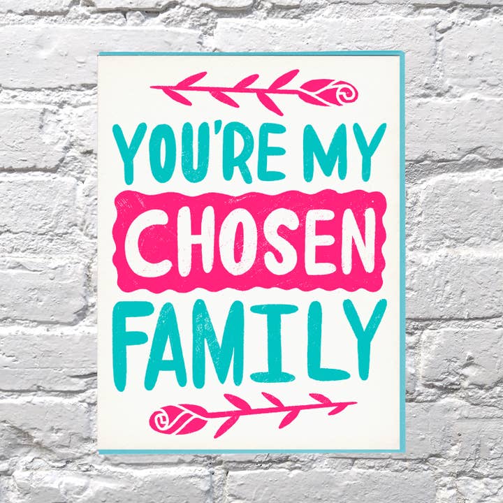 Chosen Family letterpress card for wholesale by Bench Pressed