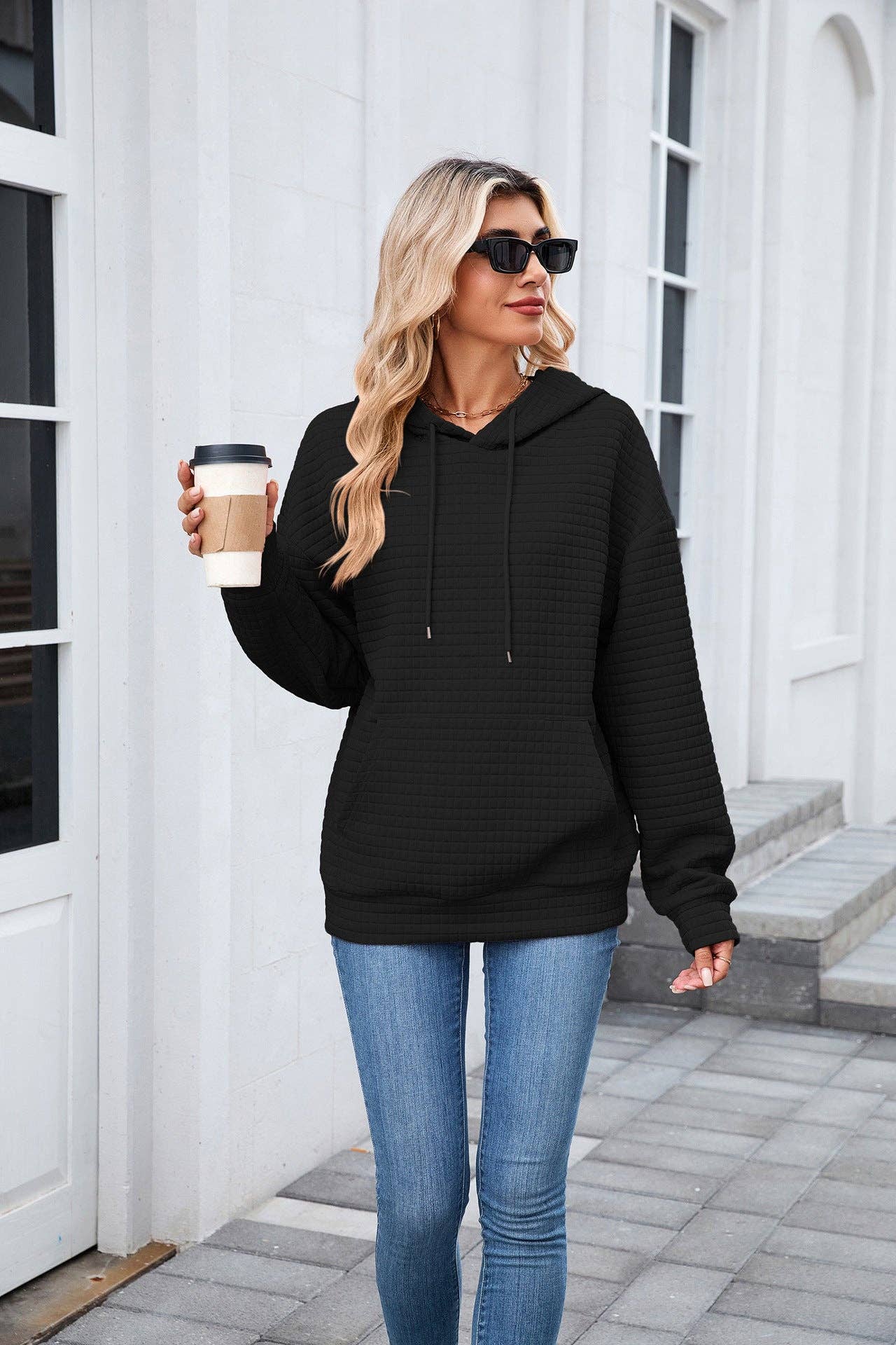 Suhkasana - Venta al por mayor Sudadera con capucha - Mujer - Sudadera con capucha de gran tamaño y bolsillos para mujer25