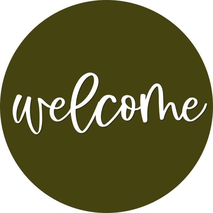 Pendurador de Porta de Boas-Vindas, Pendurador de Porta com 4 Furos, DCO-W-00046-DH, 22 pol. Madeira Redonda por atacado de DecoExchange