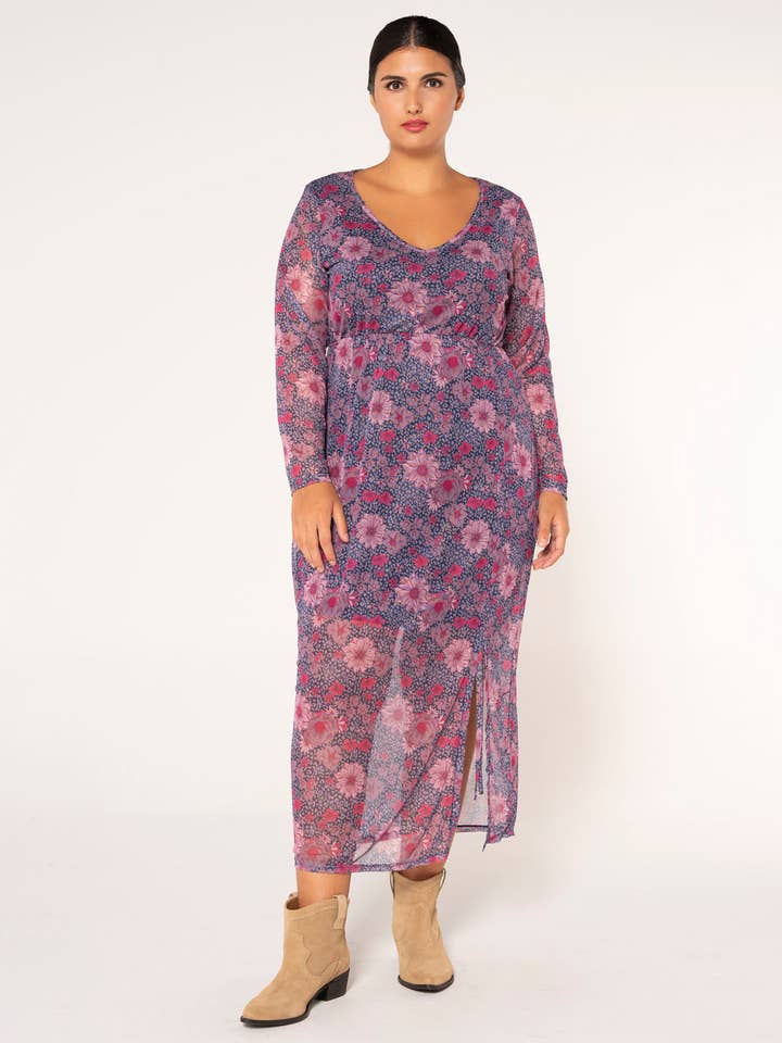 Abito midi in mesh stampato con fodera per la vendita all'ingrosso da parte di More Than Angels