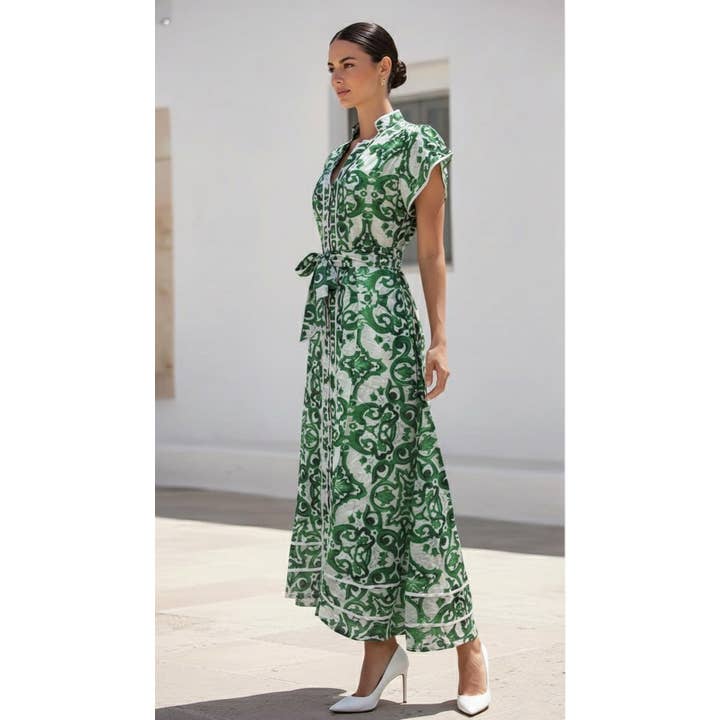 Estelle Klänning | Grön för wholesale av Stellino