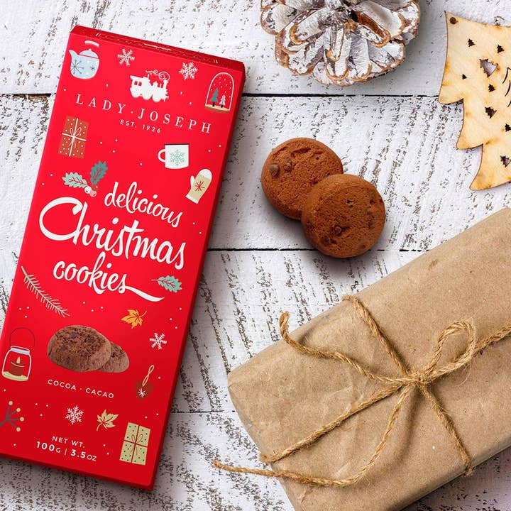 Lady Joseph Bakery - Wholesale Cookie - Chocolate Cookies Christmas Edition. Vegan red Xmas gift2