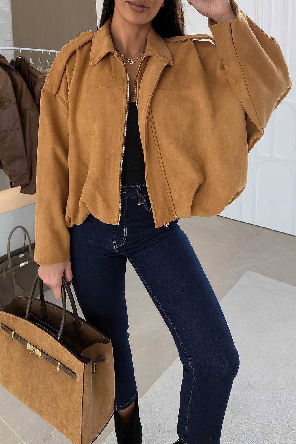 ESTEE BROWN - Wholesale Blazer – Women's - Oversized suede jacket - 10338-17