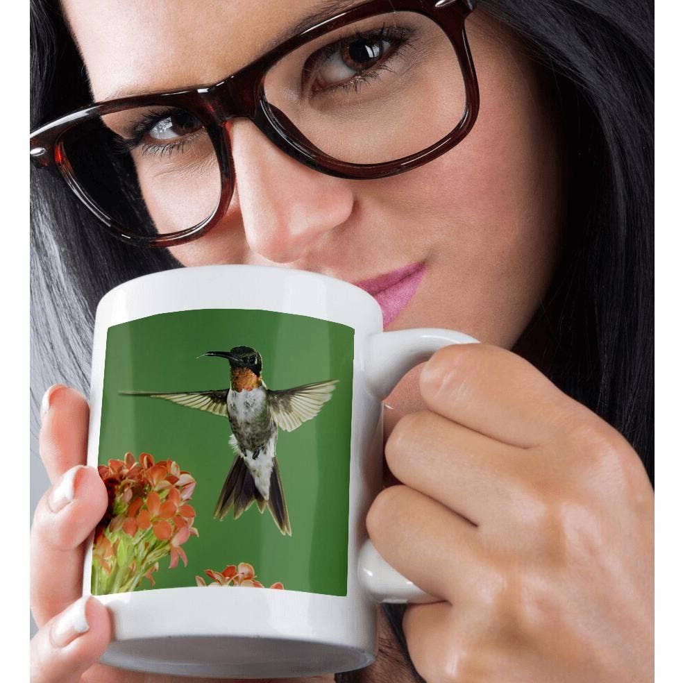 3dRose - Wholesale Coffee Mug - 3dRose, Ruby-throated Hummingbird, Kalanchoe Flower Texas - NA02 RNU0765 - Rolf Nussbaumer, Mug9