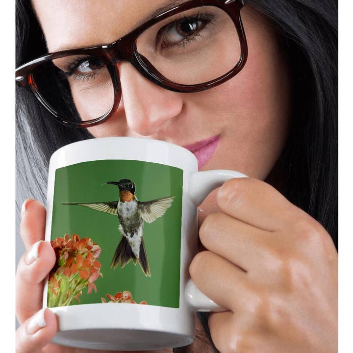 3dRose - Wholesale Coffee Mug - 3dRose, Ruby-throated Hummingbird, Kalanchoe Flower Texas - NA02 RNU0765 - Rolf Nussbaumer, Mug9