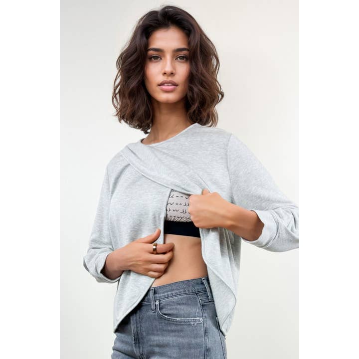 Simple Wishes – Top de amamentação - Maternidade por atacado – Camisola Carlotta Fleece5