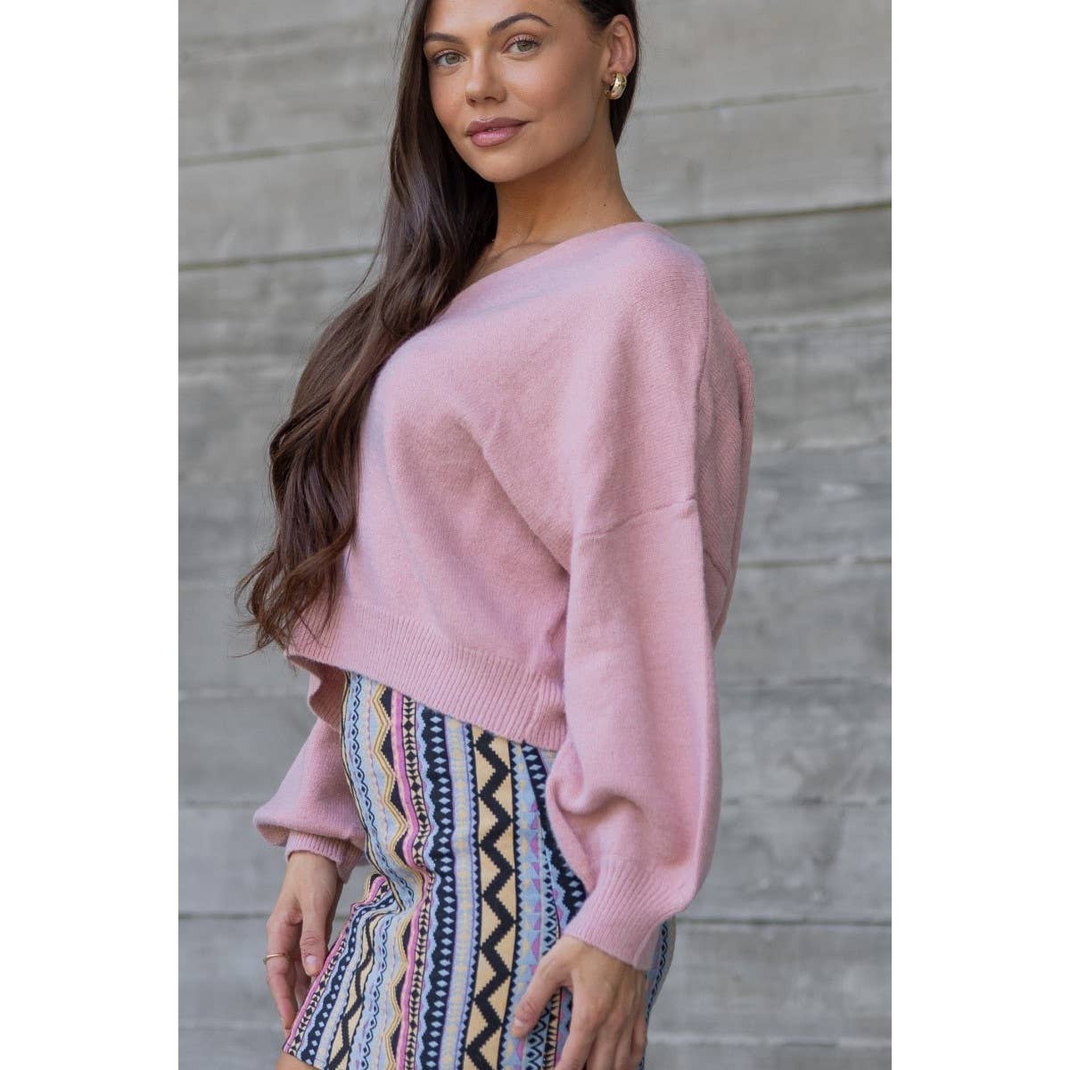 Verte - Wholesale Knit Sweater - Women's - DROP SHOULDER SWEATER_78T11882