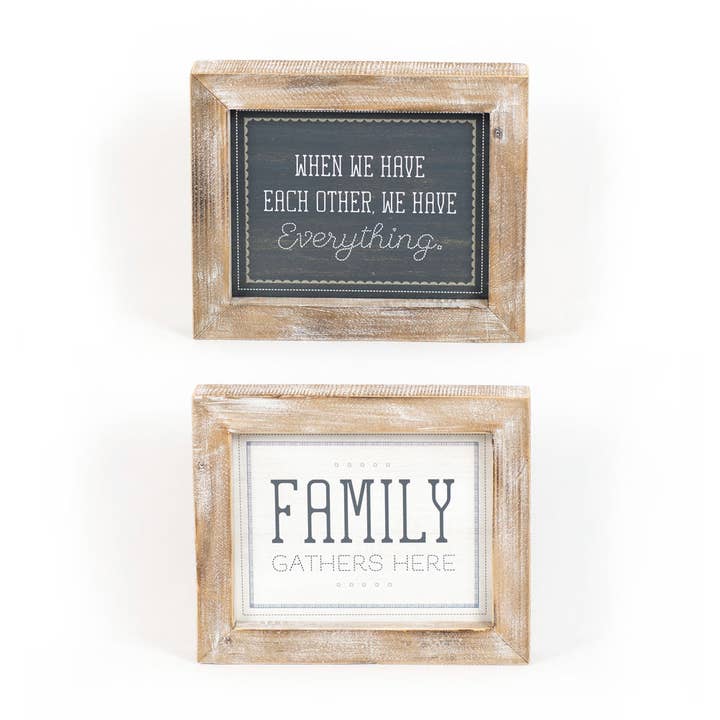 Adams & Co. - Wholesale Sign - 15621 - 12x10x2 rvs wd frmd sn (FMLY/EACH) wh/gy/bl