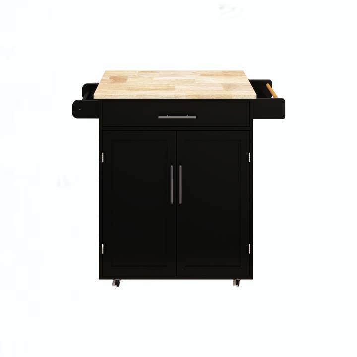 HOMYCASA DESIGN INC - Wholesale Kitchen Storage/Organizer - Open Kitchen Rolling Cart Rubber Wood Top Adjustable Storage1