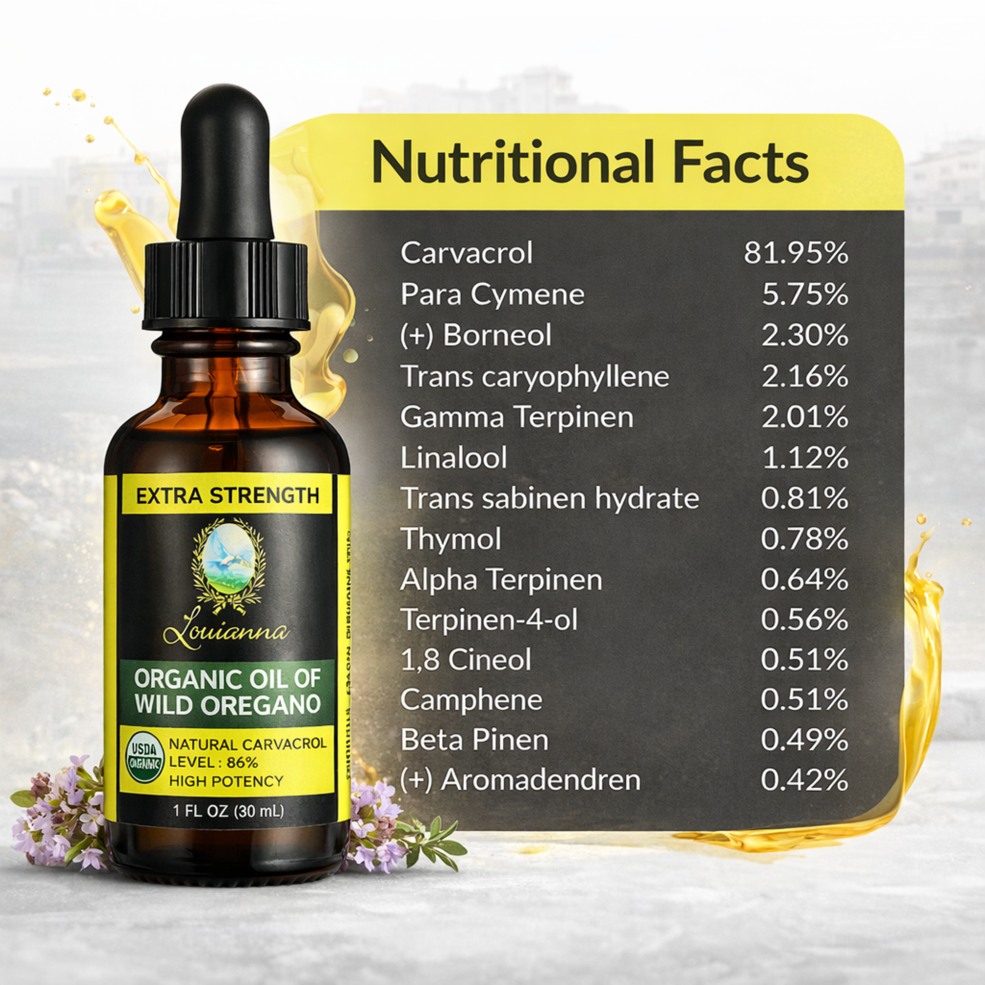 Louianna - Wholesale Oral Supplement/Vitamin - Organic Oil of Wild Oregano USDA Organic Certified2