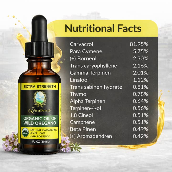Louianna - Wholesale Oral Supplement/Vitamin - Organic Oil of Wild Oregano USDA Organic Certified2