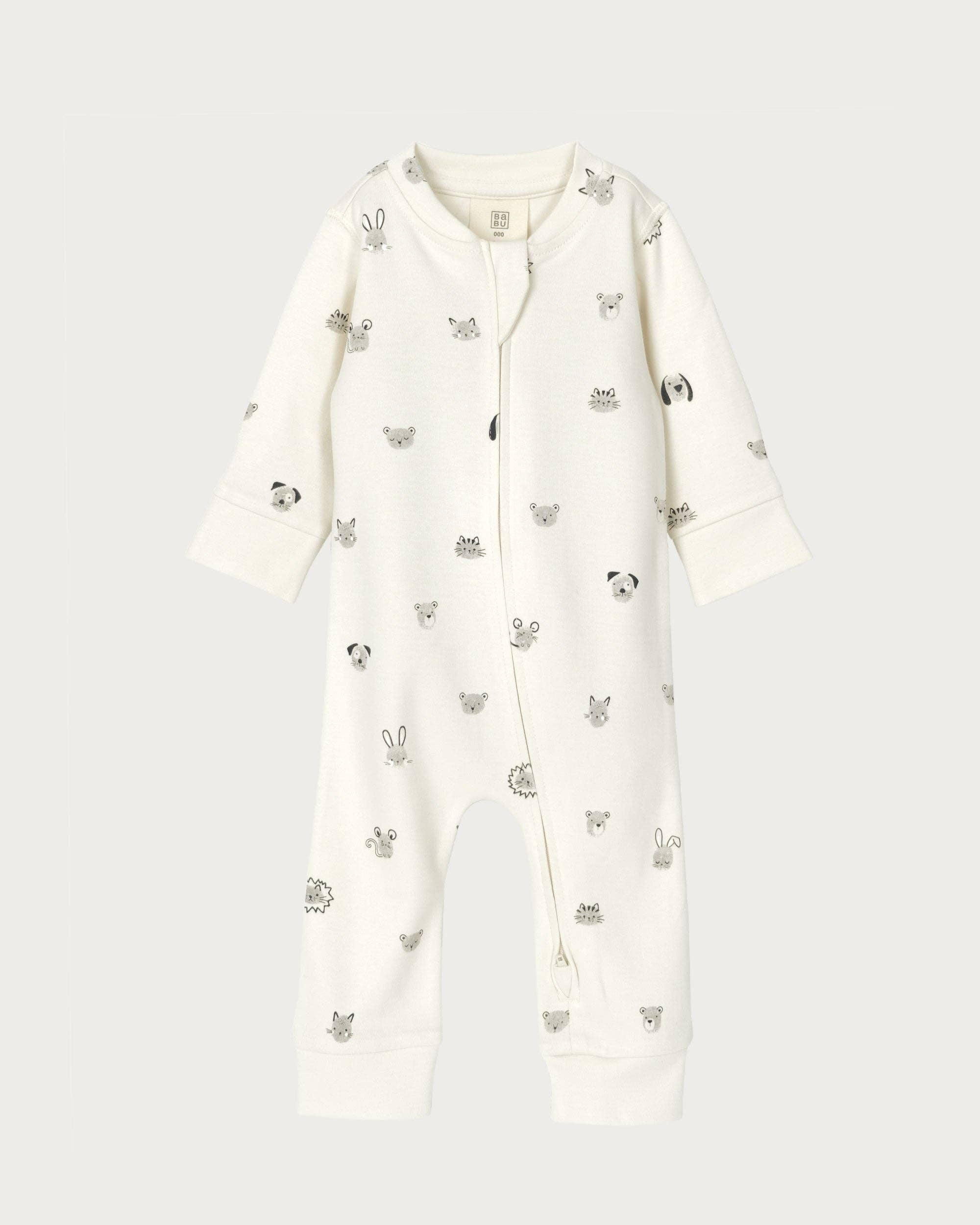 Babu - Vendita all'ingrosso Tutina - Neonati - Tutina stampata senza piedi con cerniera - Amici delle impronte digitali0