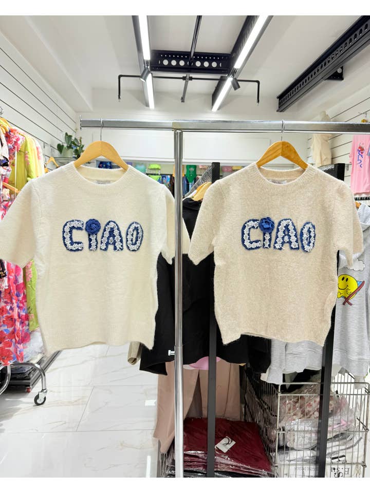 Chilli Girl Collection - Wholesale Knit Sweater - Women's - Round neck CIAO short sleeve sweater 5