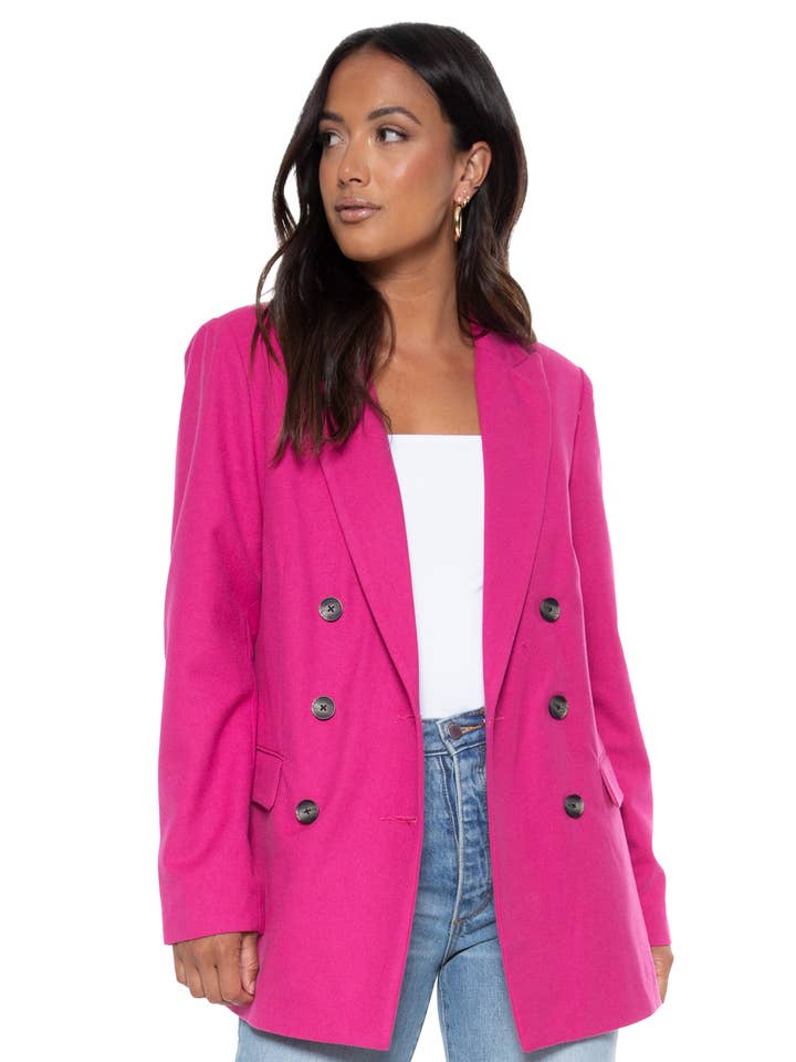 Your Ex Boyfriends Blazer- Fuchsia for wholesale by Blue Revival