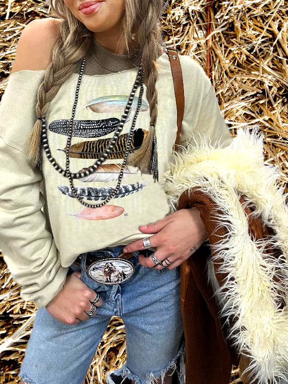 Sweatshirt - Feathers for wholesale by DOLLY ESTELLE