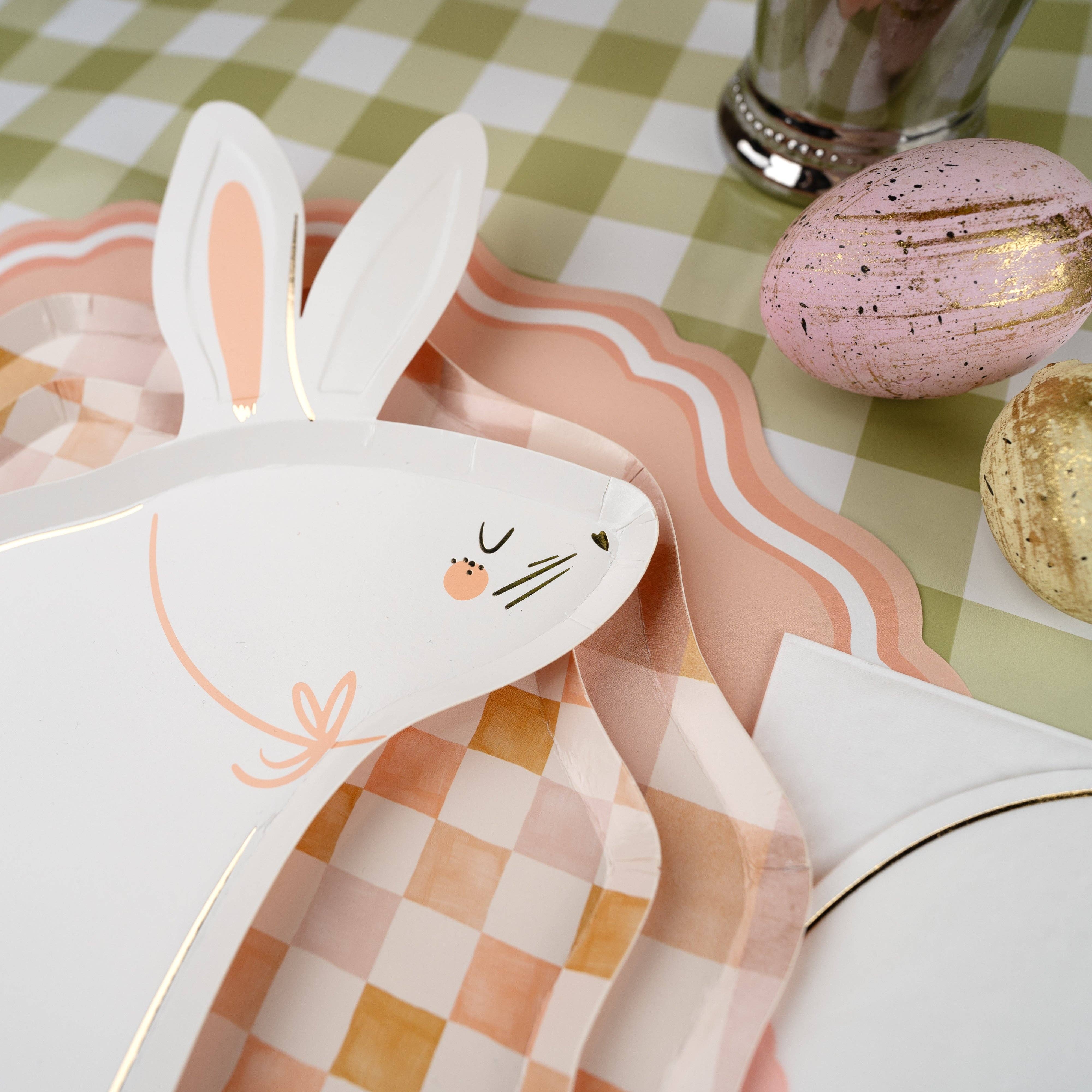 Gatherings by Curated Paperie - Vendita all'ingrosso Tovaglia/runner monouso - Runner da tavola in carta a quadretti oliva2