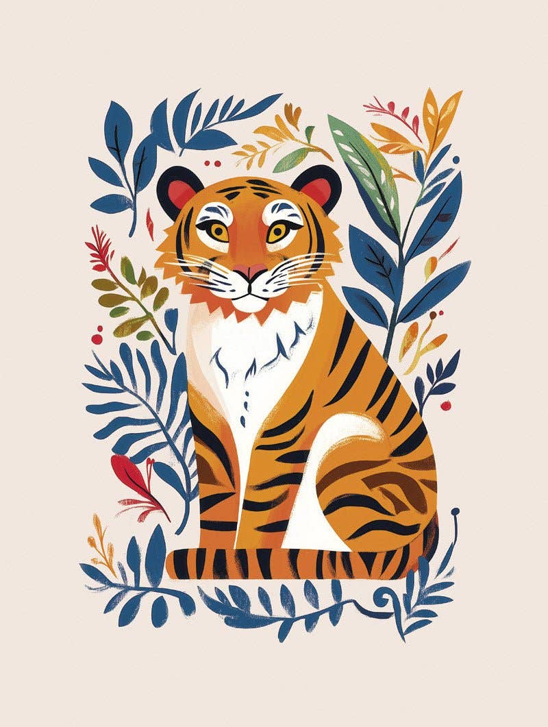 MokaMouse - Wholesale Poster - Folk Art Tiger - Folk Art Poster2