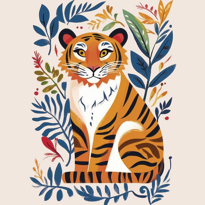 MokaMouse - Wholesale Poster - Folk Art Tiger - Folk Art Poster2