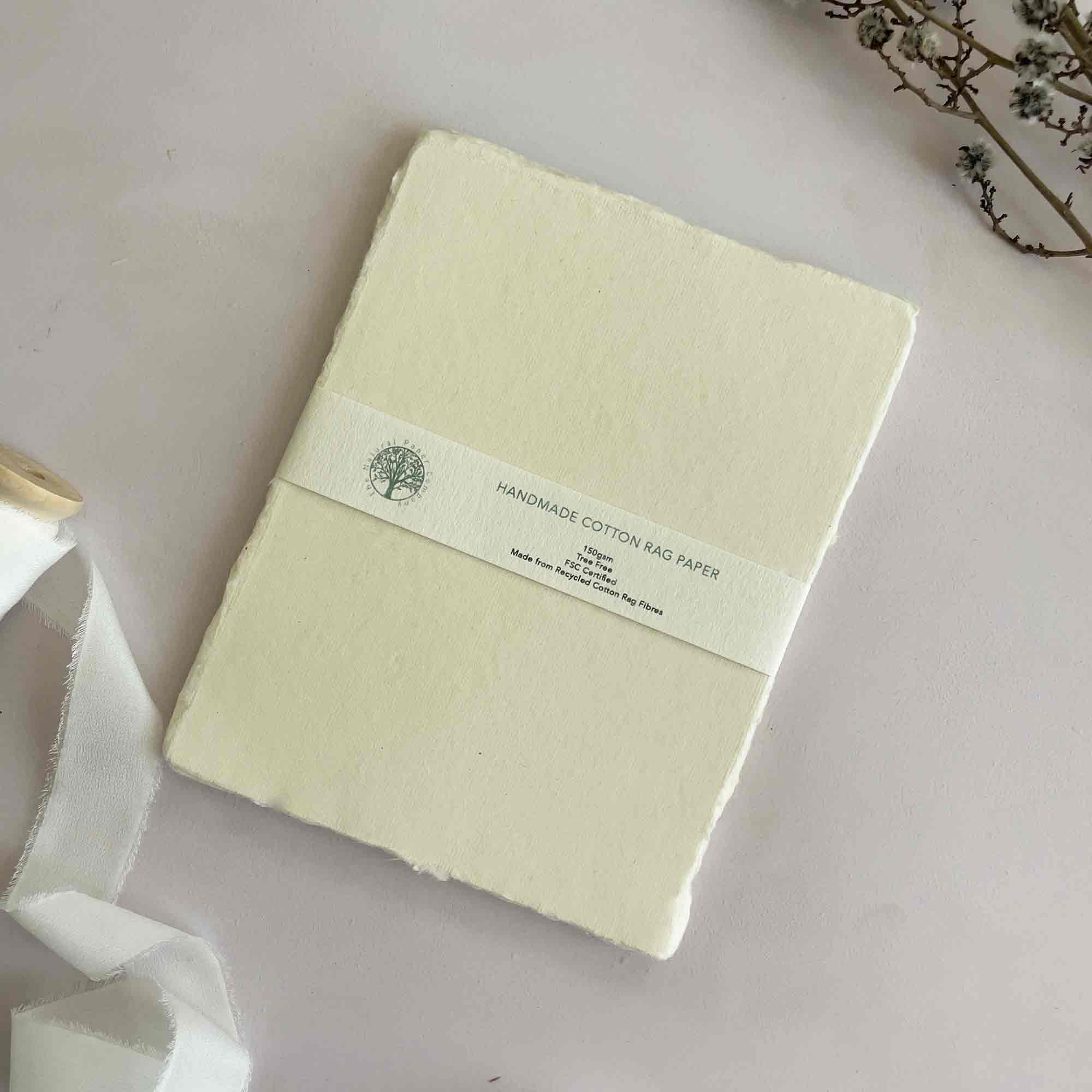 The Natural Paper Company - Wholesale Stationery/Notecard Set - Vanilla Handmade Cotton Rag Paper, Card and Envelopes3
