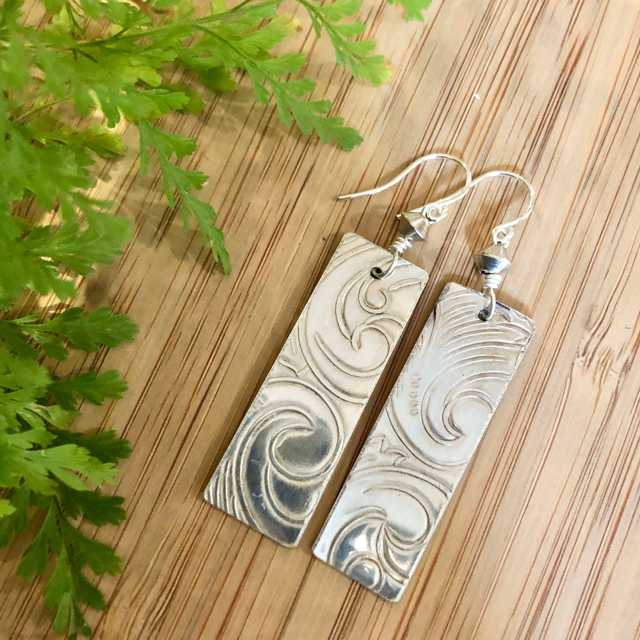 TTE Designs - Wholesale Dangle Earrings - Repurposed Silver Platter Earrings5