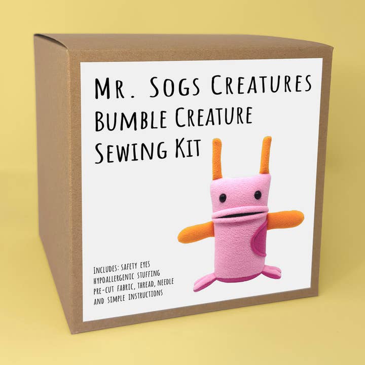 Bumble Creature DIY Plush Sewing Kit - Pink for wholesale by Mr. Sogs
