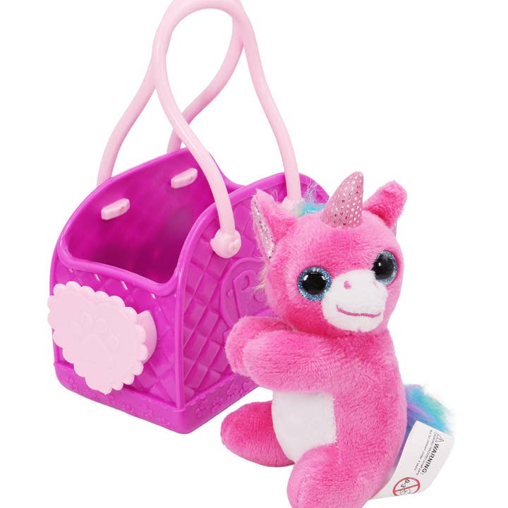 ASSORTED Unicorn Pony Stuffed Toy Carry Bag - 12 Pcs for wholesale on Faire4