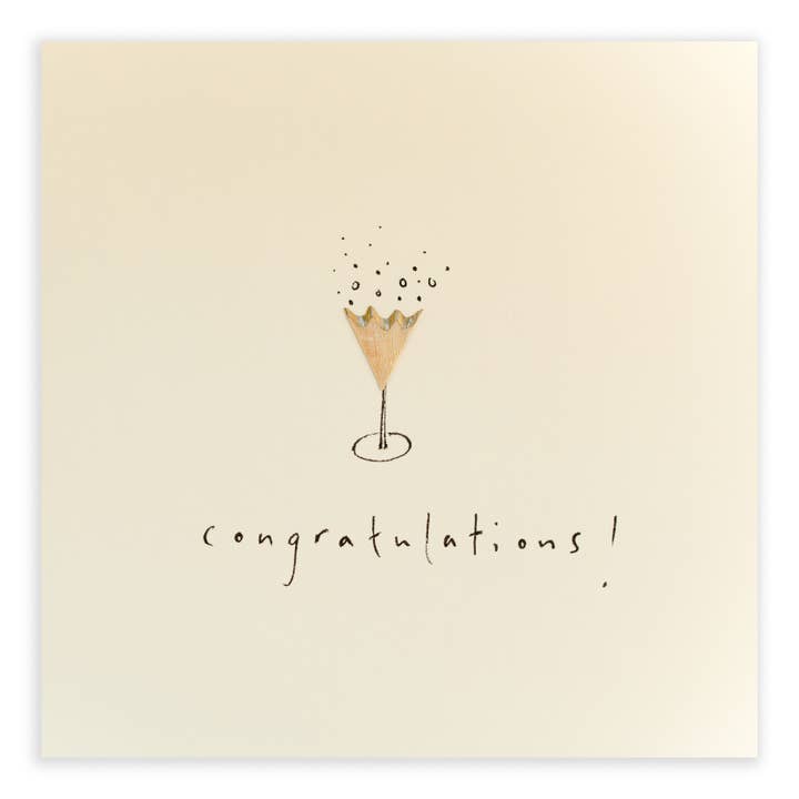 Champagne – Handmade UK Greeting Card for wholesale by Ruth Jackson USA