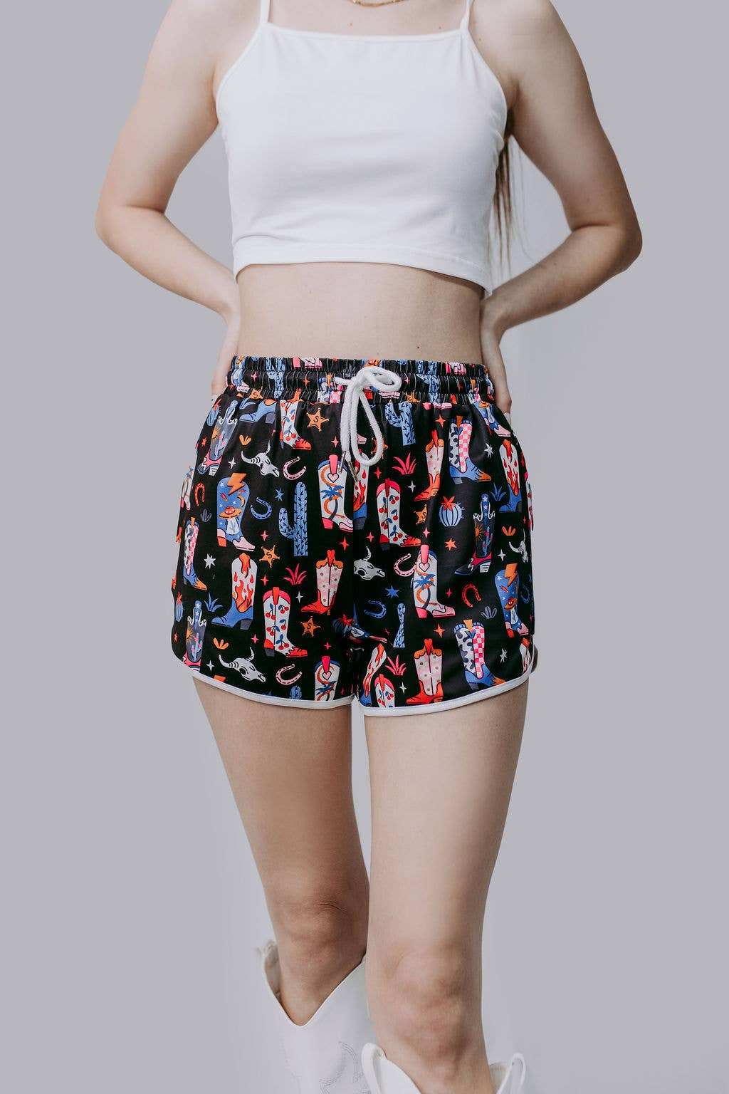 Black MK705 Wild & Styled Drawstring Shorts for wholesale on Faire0