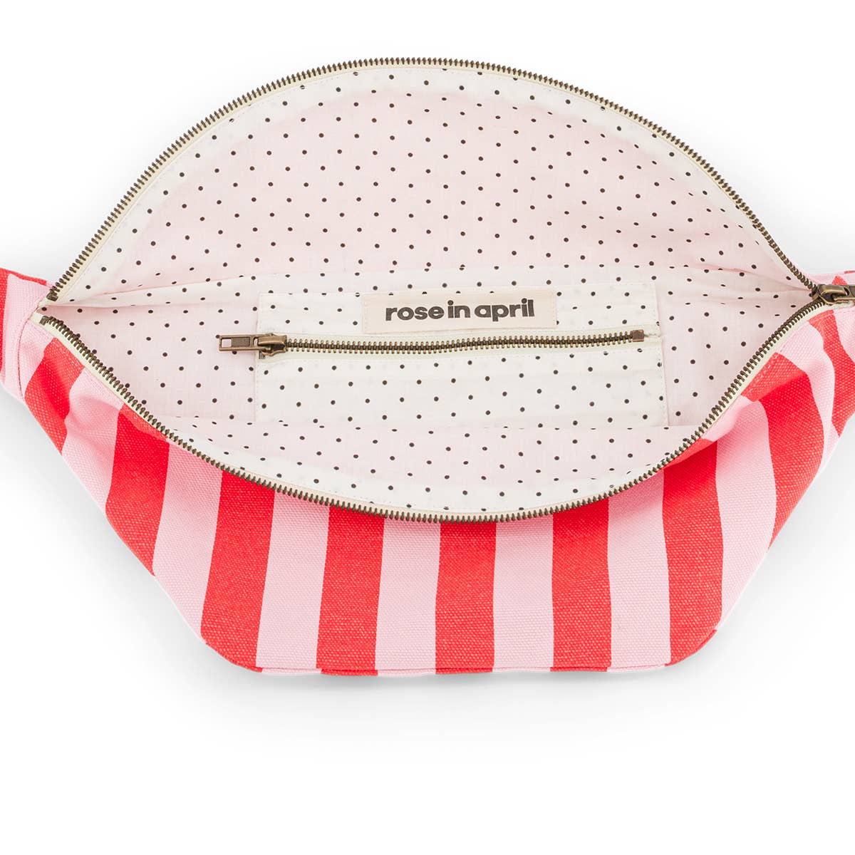 Rose in April - Wholesale Belt Bag - Women's - WOMEN BUM BAG STRIPES  TOMATO / CANDY PINK3