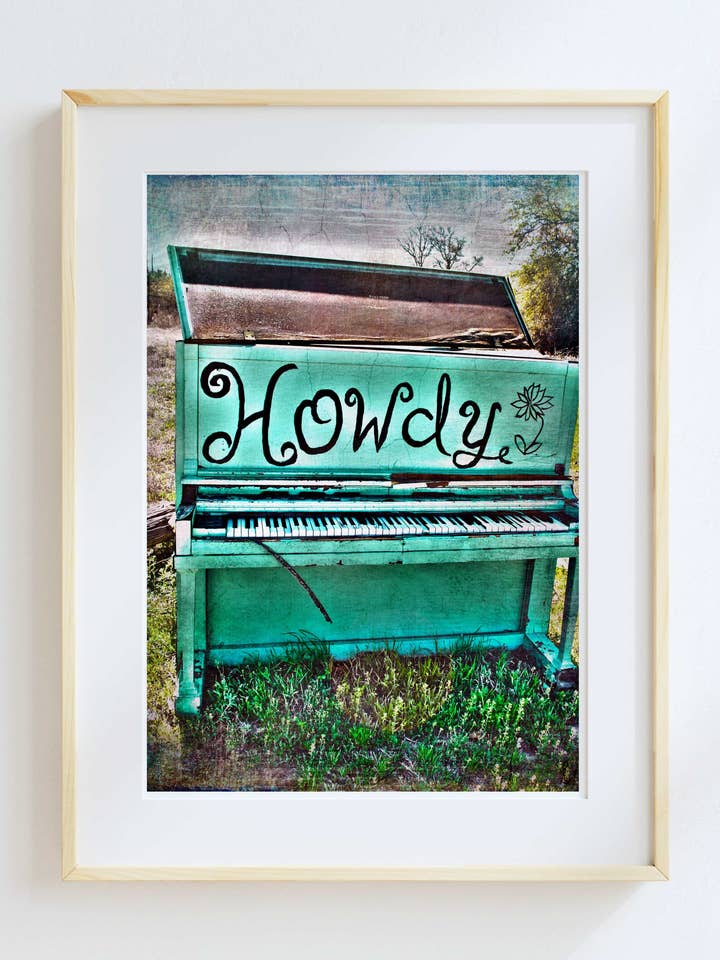11x14 Texas Howdy Piano for wholesale by Lone Chimney Mercantile