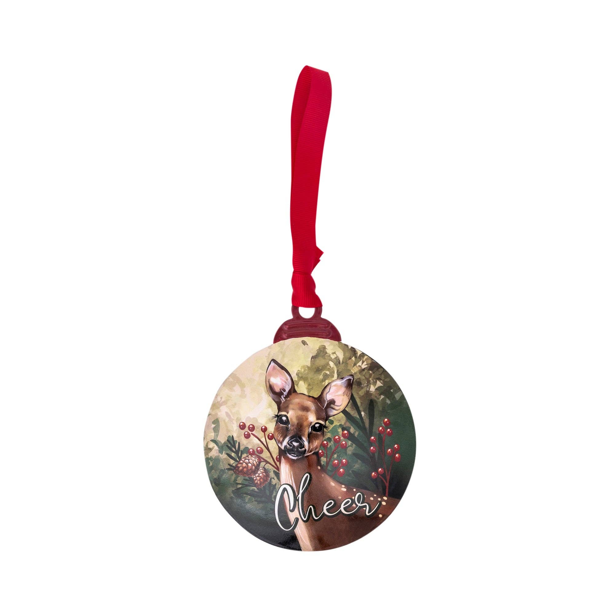 Divinity Boutique - Wholesale Ornament - Metal Ornament: Cheer (Deer)