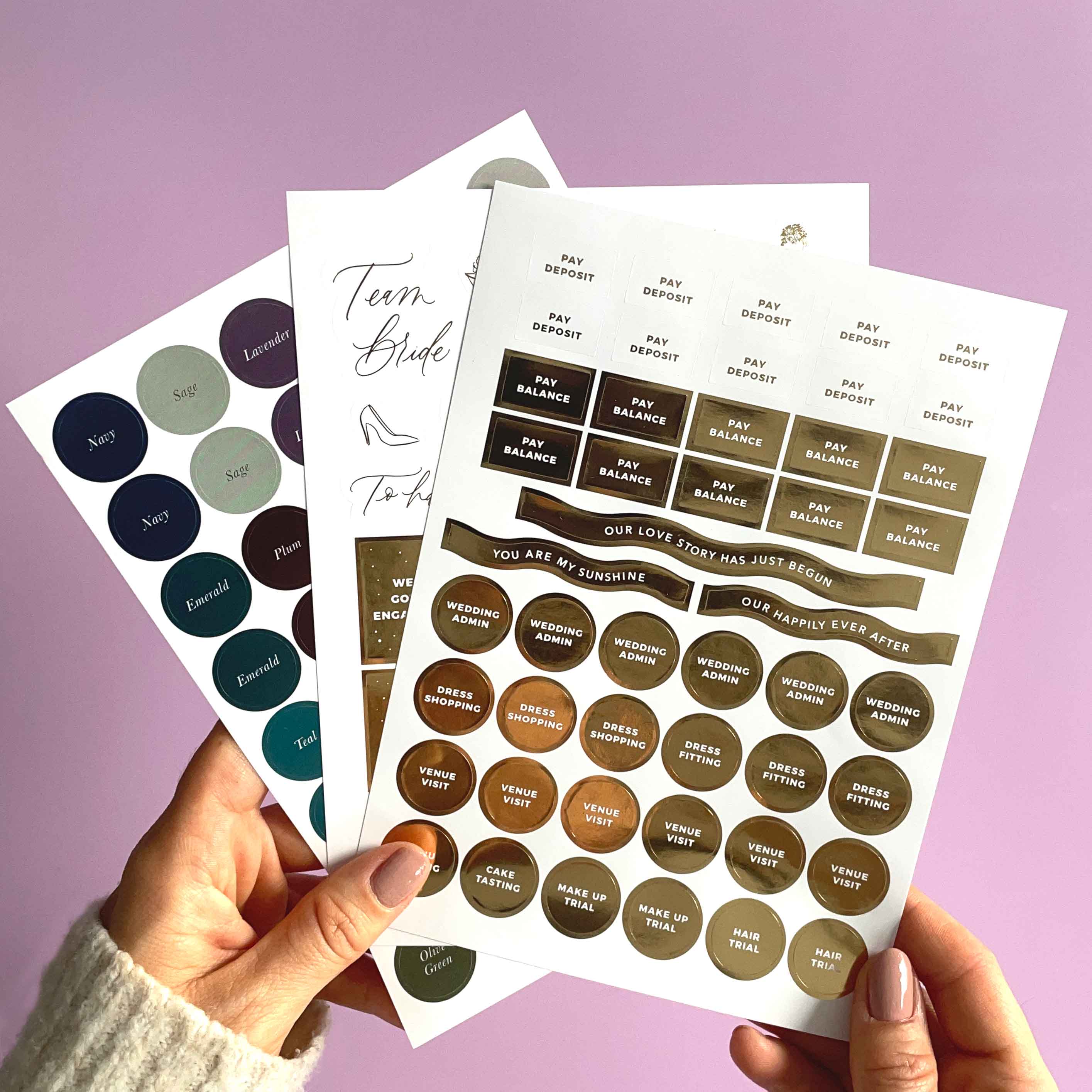 Blush And Gold – wholesale Sticker – Wedding Sticker Pack (3 sheets)1