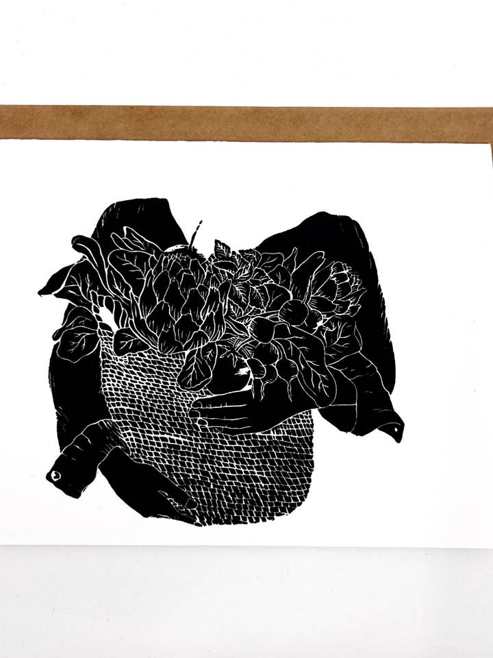 Block Printed Greeting Card, Abundance for wholesale by HYGGE PRINTS